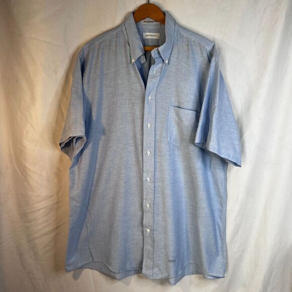Jacobsons Natural Blend Oxford Combed Cotton Short Sleeve Dress Shirt Size 18T - Picture 3 of 7